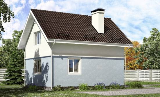 095-002-П Проект двухэтажного дома с мансардой, уютный домик из газобетона Петропавловск-Камчатский | Проекты домов от House Expert