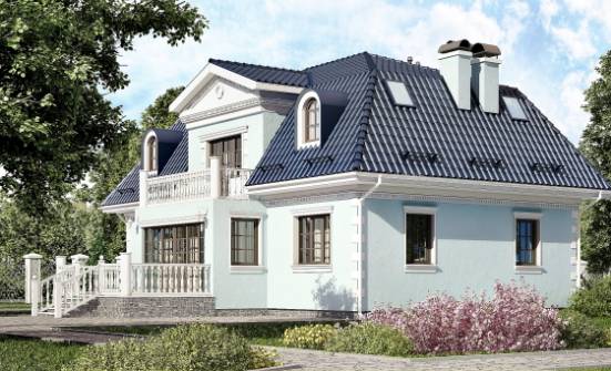 210-004-Л Проект двухэтажного дома мансардный этаж, красивый домик из газобетона Петропавловск-Камчатский | Проекты домов от House Expert