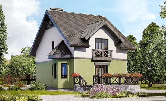 120-003-П Проект двухэтажного дома мансардой, доступный коттедж из арболита Петропавловск-Камчатский | Проекты домов от House Expert