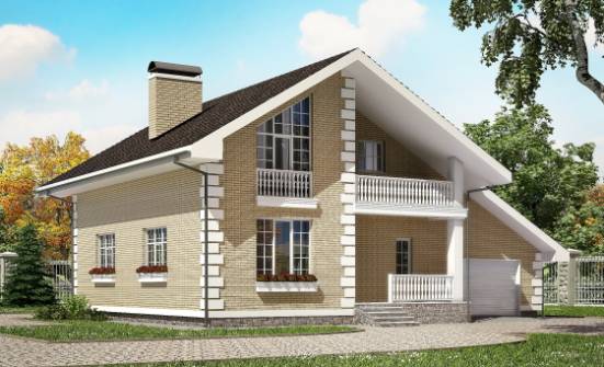 190-005-П Проект двухэтажного дома с мансардой и гаражом, средний домик из арболита Петропавловск-Камчатский | Проекты домов от House Expert