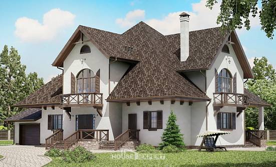 350-001-Л Проект двухэтажного дома мансардный этаж, гараж, красивый домик из арболита Петропавловск-Камчатский | Проекты домов от House Expert
