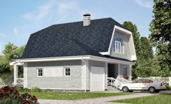 160-006-Л Проект двухэтажного дома с мансардой, гараж, средний коттедж из бризолита Петропавловск-Камчатский | Проекты домов от House Expert