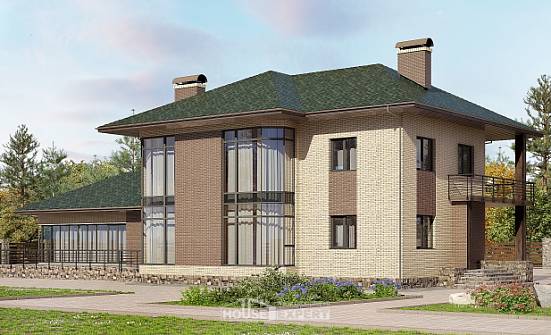 305-003-П Проект двухэтажного дома, просторный коттедж из газобетона Петропавловск-Камчатский | Проекты домов от House Expert