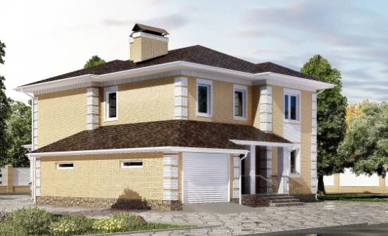 220-006-Л Проект двухэтажного дома, гараж, средний коттедж из теплоблока Петропавловск-Камчатский | Проекты домов от House Expert