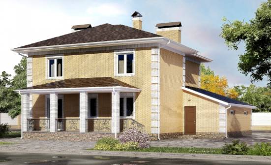 220-006-Л Проект двухэтажного дома, гараж, средний коттедж из теплоблока Петропавловск-Камчатский | Проекты домов от House Expert