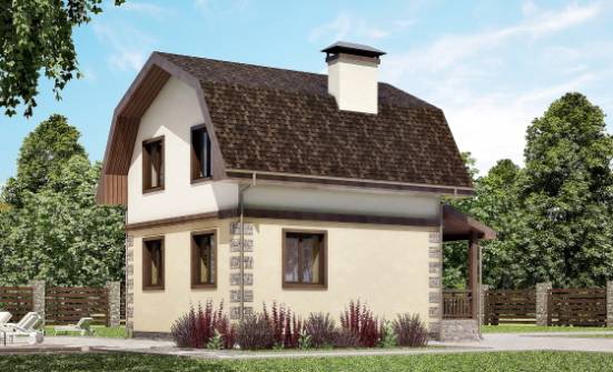 070-004-П Проект двухэтажного дома с мансардой, эконом домик из бризолита Петропавловск-Камчатский | Проекты домов от House Expert