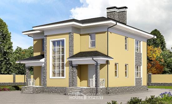 155-011-Л Проект двухэтажного дома, скромный коттедж из пеноблока Петропавловск-Камчатский | Проекты домов от House Expert