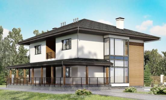 245-001-П Проект двухэтажного дома, средний загородный дом из блока Петропавловск-Камчатский | Проекты домов от House Expert