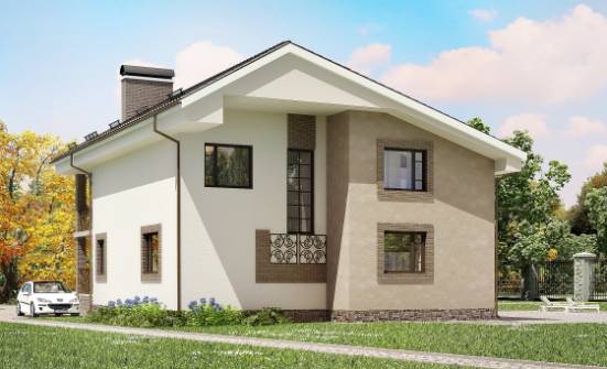 210-003-П Проект двухэтажного дома с мансардой, простой домик из поризованных блоков Петропавловск-Камчатский | Проекты домов от House Expert