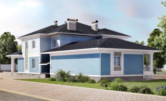 620-001-П Проект трехэтажного дома и гаражом, большой коттедж из блока Петропавловск-Камчатский | Проекты домов от House Expert