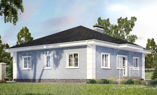 100-001-П Проект одноэтажного дома, небольшой дом из блока Петропавловск-Камчатский | Проекты одноэтажных домов от House Expert