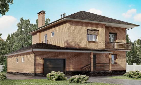 245-003-Л Проект двухэтажного дома, гараж, современный домик из кирпича Петропавловск-Камчатский | Проекты домов от House Expert
