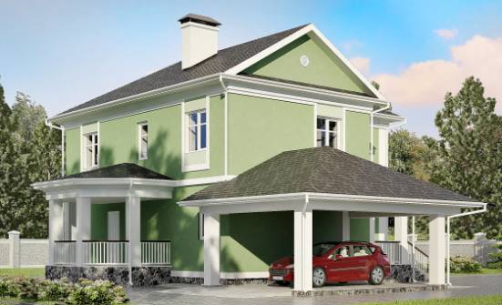 170-001-Л Проект двухэтажного дома, гараж, бюджетный коттедж из керамзитобетонных блоков Петропавловск-Камчатский | Проекты домов от House Expert