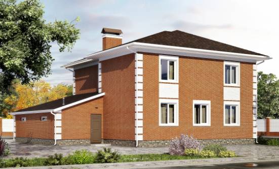 220-004-Л Проект двухэтажного дома, гараж, современный коттедж из кирпича Петропавловск-Камчатский | Проекты домов от House Expert