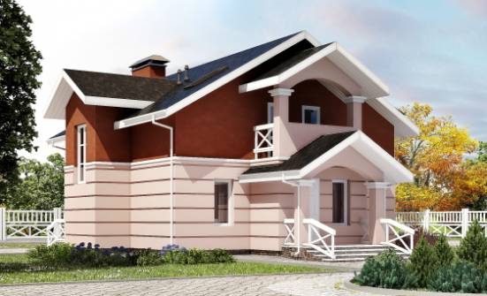 155-009-Л Проект двухэтажного дома с мансардным этажом, небольшой загородный дом из теплоблока Петропавловск-Камчатский | Проекты домов от House Expert