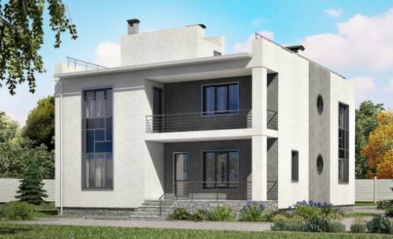 255-001-П Проект двухэтажного дома, гараж, большой загородный дом из твинблока Петропавловск-Камчатский | Проекты домов от House Expert