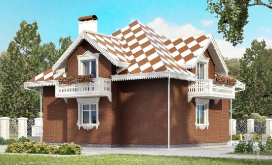 155-003-Л Проект двухэтажного дома с мансардным этажом, гараж, компактный загородный дом из твинблока Петропавловск-Камчатский | Проекты домов от House Expert