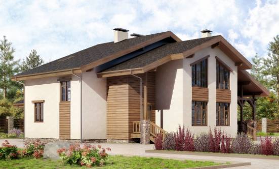240-003-П Проект двухэтажного дома с мансардой, классический коттедж из кирпича Петропавловск-Камчатский | Проекты домов от House Expert