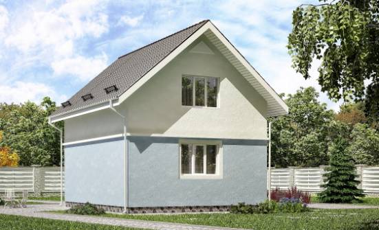 095-002-П Проект двухэтажного дома с мансардой, уютный домик из газобетона Петропавловск-Камчатский | Проекты домов от House Expert