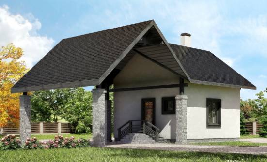 060-001-П Проект двухэтажного дома с мансардой и гаражом, миниатюрный домик из твинблока Петропавловск-Камчатский | Проекты домов от House Expert