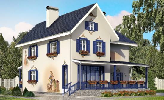 180-003-П Проект двухэтажного дома, компактный коттедж из кирпича Петропавловск-Камчатский | Проекты домов от House Expert