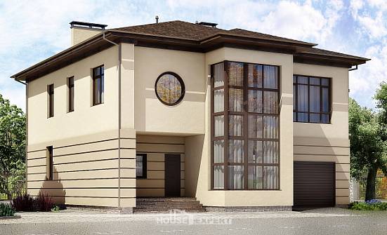 300-006-П Проект двухэтажного дома и гаражом, уютный коттедж из кирпича Петропавловск-Камчатский | Проекты домов от House Expert