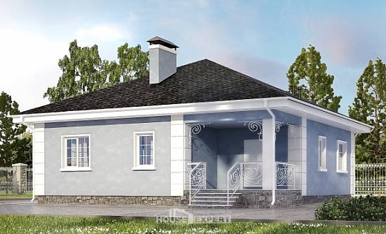 100-001-П Проект одноэтажного дома, небольшой дом из блока Петропавловск-Камчатский | Проекты домов от House Expert