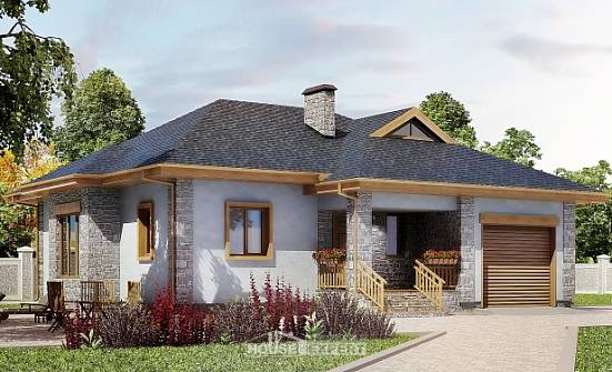 130-006-П Проект одноэтажного дома, гараж, классический дом из газобетона Петропавловск-Камчатский | Проекты домов от House Expert