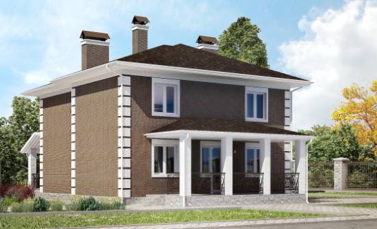 185-002-П Проект двухэтажного дома, доступный загородный дом из газобетона Петропавловск-Камчатский | Проекты домов от House Expert