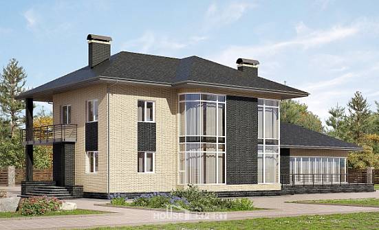 305-003-Л Проект двухэтажного дома, современный домик из поризованных блоков Петропавловск-Камчатский | Проекты домов от House Expert