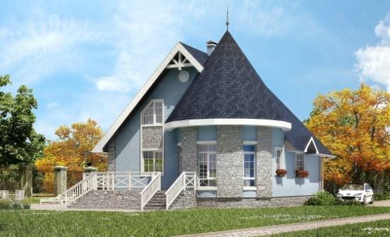 170-003-П Проект двухэтажного дома с мансардой, доступный загородный дом из блока Петропавловск-Камчатский | Проекты домов от House Expert