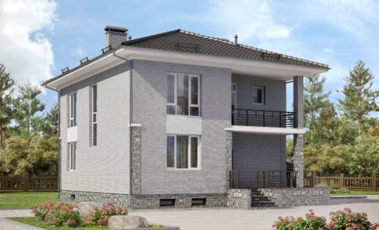 275-004-П Проект трехэтажного дома и гаражом, большой коттедж из кирпича Петропавловск-Камчатский | Проекты домов от House Expert