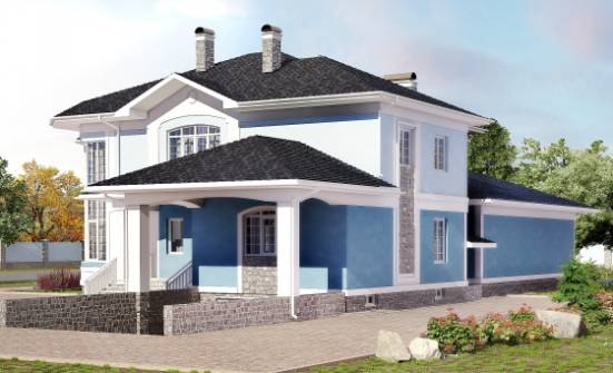 620-001-П Проект трехэтажного дома и гаражом, большой коттедж из блока Петропавловск-Камчатский | Проекты домов от House Expert
