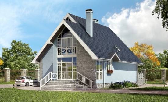 170-003-П Проект двухэтажного дома с мансардой, доступный загородный дом из блока Петропавловск-Камчатский | Проекты домов от House Expert