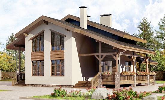 240-003-П Проект двухэтажного дома с мансардой, классический коттедж из кирпича Петропавловск-Камчатский | Проекты домов от House Expert