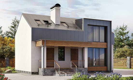 120-004-П Проект двухэтажного дома с мансардой, бюджетный домик из пеноблока Петропавловск-Камчатский | Проекты домов от House Expert