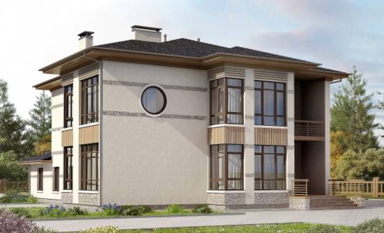 345-001-П Проект двухэтажного дома, красивый загородный дом из пеноблока Петропавловск-Камчатский | Проекты домов от House Expert