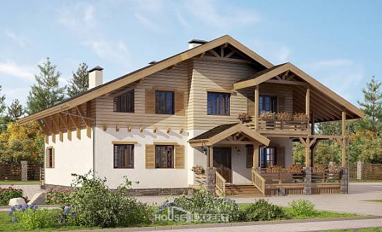 260-001-Л Проект двухэтажного дома с мансардой, красивый загородный дом из кирпича Петропавловск-Камчатский | Проекты домов от House Expert