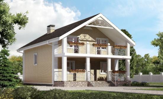 150-007-Л Проект двухэтажного дома с мансардой, бюджетный коттедж из блока Петропавловск-Камчатский | Проекты домов от House Expert