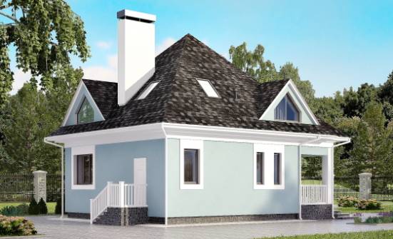 110-001-Л Проект двухэтажного дома с мансардой, современный домик из газобетона Петропавловск-Камчатский | Проекты домов от House Expert