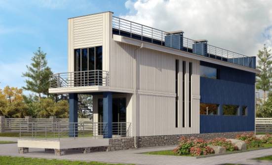 100-003-П Проект двухэтажного дома, компактный дом из газосиликатных блоков Петропавловск-Камчатский | Проекты домов от House Expert