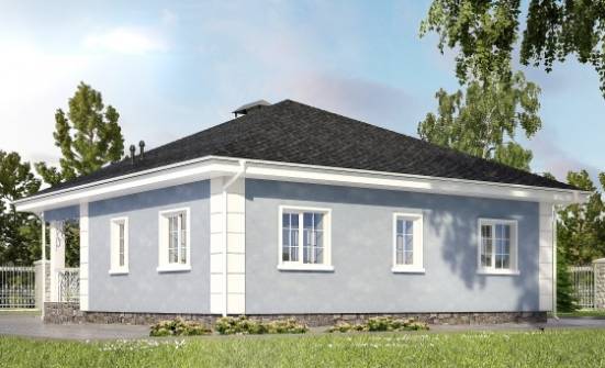 100-001-П Проект одноэтажного дома, небольшой дом из блока Петропавловск-Камчатский | Проекты домов от House Expert