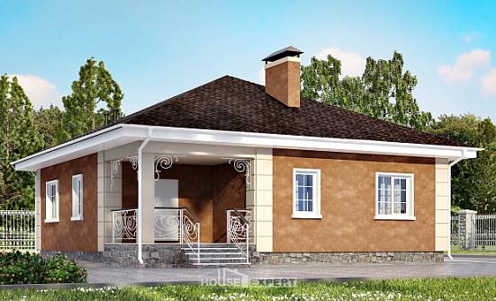 100-001-Л Проект одноэтажного дома, доступный дом из поризованных блоков Петропавловск-Камчатский | Проекты домов от House Expert