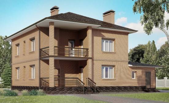 245-003-Л Проект двухэтажного дома, гараж, современный домик из кирпича Петропавловск-Камчатский | Проекты домов от House Expert