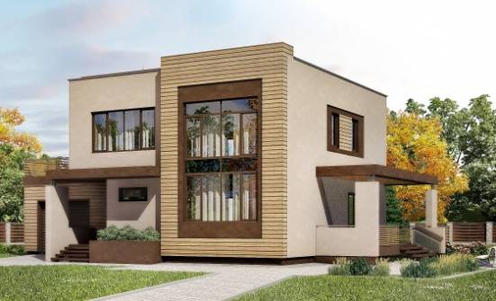 220-003-Л Проект двухэтажного дома и гаражом, средний коттедж из теплоблока Петропавловск-Камчатский | Проекты домов от House Expert