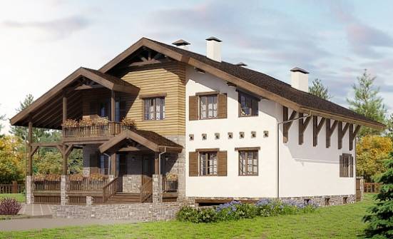 400-004-П Проект трехэтажного дома с мансардным этажом, гараж, классический коттедж из кирпича Петропавловск-Камчатский | Проекты домов от House Expert