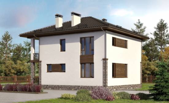 170-005-П Проект двухэтажного дома, небольшой коттедж из поризованных блоков Петропавловск-Камчатский | Проекты домов от House Expert