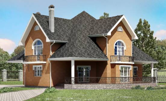 310-001-П Проект двухэтажного дома с мансардой, просторный коттедж из арболита Петропавловск-Камчатский | Проекты домов от House Expert