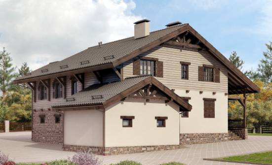 255-002-П Проект двухэтажного дома мансардой и гаражом, огромный дом из бризолита Петропавловск-Камчатский | Проекты домов от House Expert