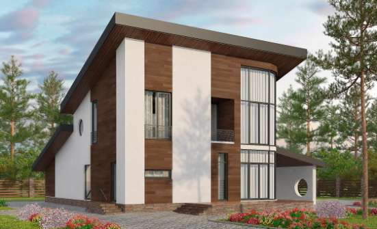 230-001-П Проект двухэтажного дома с мансардным этажом, простой коттедж из кирпича Петропавловск-Камчатский | Проекты домов от House Expert